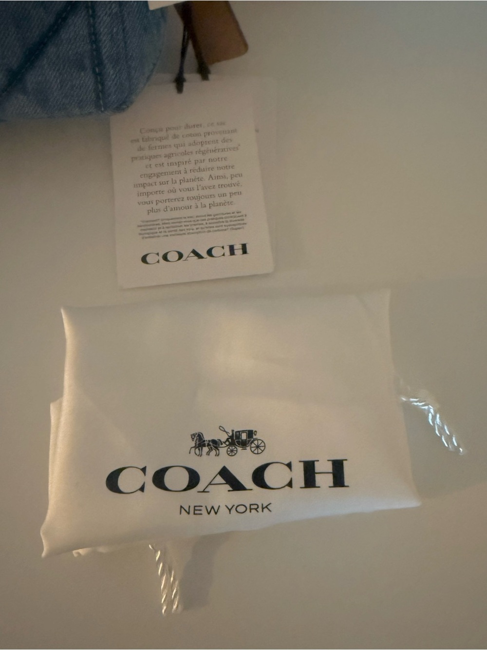 Coach Quilted Denim Crossbody with Gold Chain - Blue NWT Dust Bag Retail $475 - Picture 11 of 14